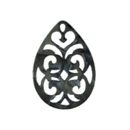 Resin Anh&auml;nger Barock Tropfen Black