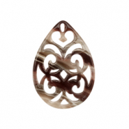 Resin Anh&auml;nger Barock Tropfen Mixed brown