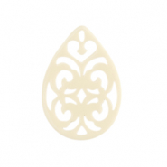 Resin Anh&auml;nger Barock Tropfen Off white