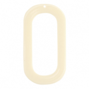 Resin Anh&auml;nger lang Oval Off white