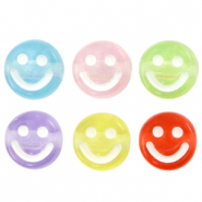 Buchstaben Perlen aus Acryl Smiley Multicolour transparent