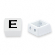 Tile beads E White-black
