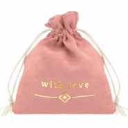 Schmuckbeutel "with love" Vintage pink-gold