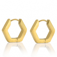 Ohrringe aus Stainless Steel - Rostfreiem Stahl Hexagon Gold