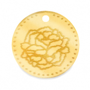 Plexx Anh&auml;nger 20mm Geburtsblume Januar-Nelke Gold