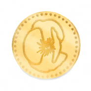 Plexx Cabochons 20mm Geburtsblume August-Mohnblume Gold