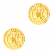 Plexx Cabochons 12mm Geburtsblume August-Mohnblume Gold