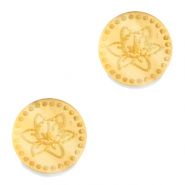 Plexx Cabochons 12mm Geburtsblume M&auml;rz-Osterglocke Gold