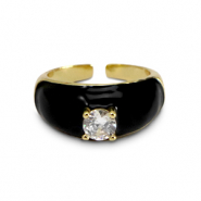 Trendy Ringe Zirkonia & Enamel Gold-black