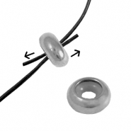 Stainless Steel - Rostfrei Stahl Schmuckzubehör Smart-Stopperperlen 9x4mm Silver