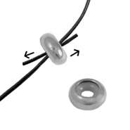 Stainless Steel - Rostfrei Stahl Schmuckzubehör Smart-Stopperperlen 8x4mm Silver