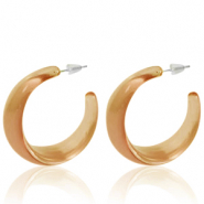 Trendy Ohrringe Creolen Tan brown