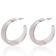 Trendy Ohrringe Creolen Taupe