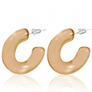 Trendy Ohrringe Creolen Tan brown