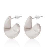 Trendy Ohrringe Creolen Taupe