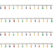 Stainless Steel - Rostfrei Stahl Schmuckzubeh&ouml;r Gliederkette Spike Silber-multicolour