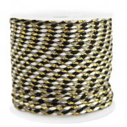 Trendy Kordel geflochten 2mm Gold-black