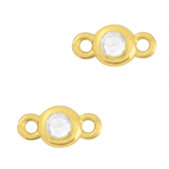 Kristallglas Zwischenstücke 3mm Crystal-gold