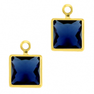 Anh&auml;nger Kristallglas Square Royal blue-gold
