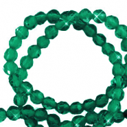 Naturstein Perlen Facett geschliffen 3mm Green-pearl shine coating