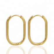 Ohrringe aus Stainless Steel - Rostfreiem Stahl Creolen oval Gold
