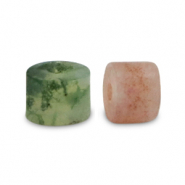 Natursteinperlen Chalcedon (Quarz) Disc 3x2mm Multicolour green