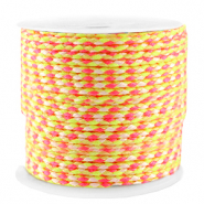 Trendy Kordel geflochten 2mm Neon yellow-pink