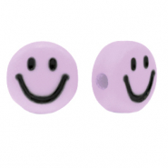 Buchstaben Perlen aus Acryl Smiley Lilac purple