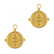 Stainless Steel - Rostfrei Stahl Anh&auml;nger Auge der Vorsehung Gold