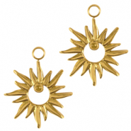 Stainless Steel - Rostfrei Stahl Anh&auml;nger Stern Gold