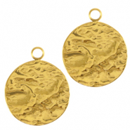 Stainless Steel - Rostfrei Stahl Anh&auml;nger 14mm Gold