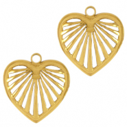 Stainless Steel - Rostfrei Stahl Anh&auml;nger Herz Gold