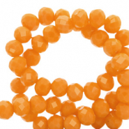 Top Glas Facett Perlen 6x4mm rondellen Tangerine orange-pearl shine coating