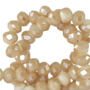 Top Glas Facett Perlen 3x2mm rondellen Chadwick brown-pearl shine coating