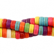 Natursteinperlen Howlit Disc 6x3mm Multicolour