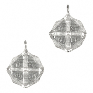 Metall Anh&auml;nger DQ "ICXC NIKA" Antik silber (Nickelfrei)