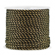 Makramee Band twisted 2mm Gold-black