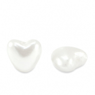 Imitationsperlen Heart White