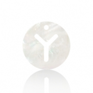 Muschel Anh&auml;nger S&uuml;&szlig;wasserperlmutt Buchstaben Y White (Naturliche Farbe Muschel)