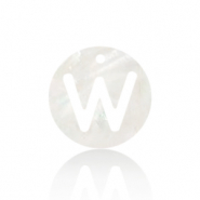Muschel Anh&auml;nger S&uuml;&szlig;wasserperlmutt Buchstaben W White (Naturliche Farbe Muschel)