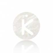 Muschel Anh&auml;nger S&uuml;&szlig;wasserperlmutt Buchstaben K White (Naturliche Farbe Muschel)