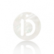 Muschel Anh&auml;nger S&uuml;&szlig;wasserperlmutt Buchstaben D White (Naturliche Farbe Muschel)