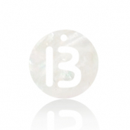Muschel Anh&auml;nger S&uuml;&szlig;wasserperlmutt Buchstaben B White (Naturliche Farbe Muschel)