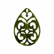 Resin Anh&auml;nger Tropfen Barock Dark olive green