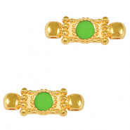 Metall Anhänger DQ Zwischenstück Gold-neon green (nikkelvrij)