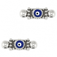 Metall Anhänger DQ Zwischenstück Nazar Auge Antik silber-dark blue (nikkelvrij)
