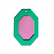 Statement-Anh&auml;nger Achteck Metallic green-pink