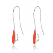 Metall Zubeh&ouml;r DQ Ohrringe Antik silber-red (Nickelfrei)