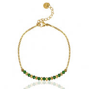 Armb&auml;nder aus Stainless Steel - Rostfreiem Stahl Emerald blue-gold