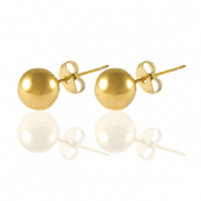 Ohrringe / Ohrstecker aus Stainless Steel - Rostfreiem Stahl 6mm Gold
